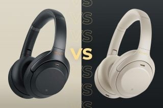 Comparision image of Sony WH1000 XM3 headphones on left and Sony WH1000 XM4 headphones on right