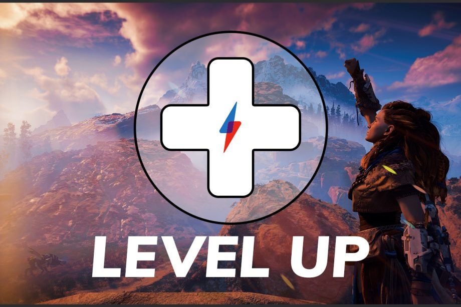 An animated wallpaper of a game with a plus logo on top and level up written below