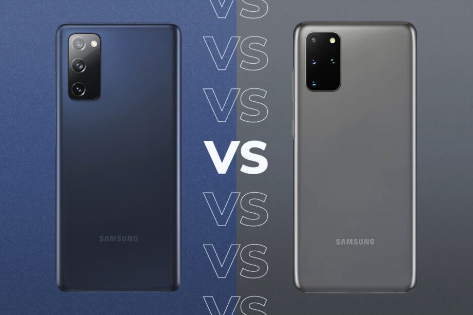 Comparision image of a Samsung Cloud Nave on the left and a Samsung Galaxy S20 on the right
