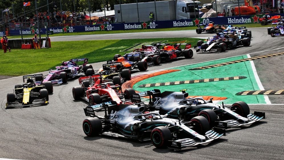 Picture of a race from F1 Italian Grand Prix