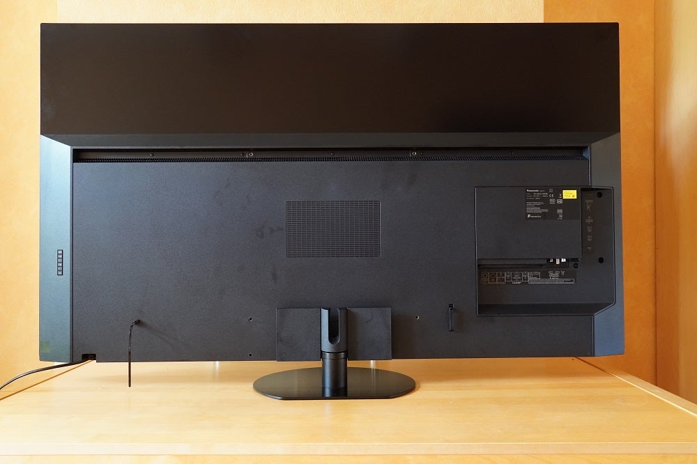 A black Panasonic HZ1000 TV's back panel view
