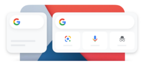 Screenshot of Google's homescreen widgets