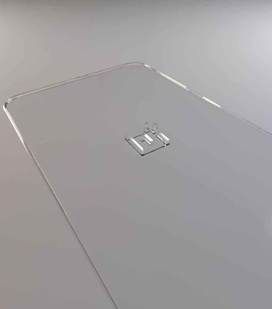 A smartphone shaped glass panel