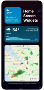 Picture of a weather widget on iPhone