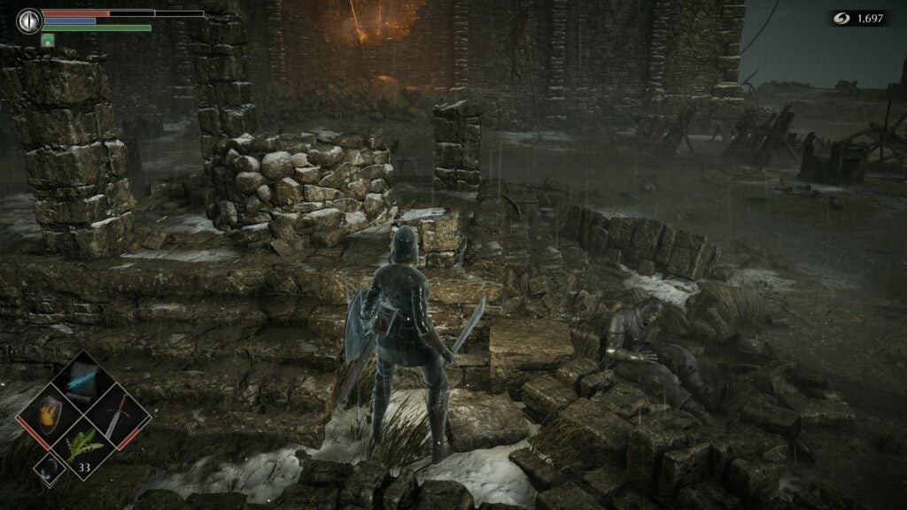 Screenshot of a scene from a game called Claymore
