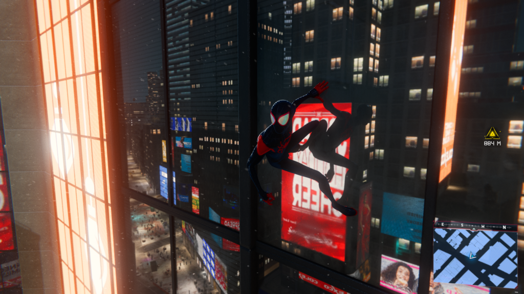 An animated picture of a scene from a game of Spider Man