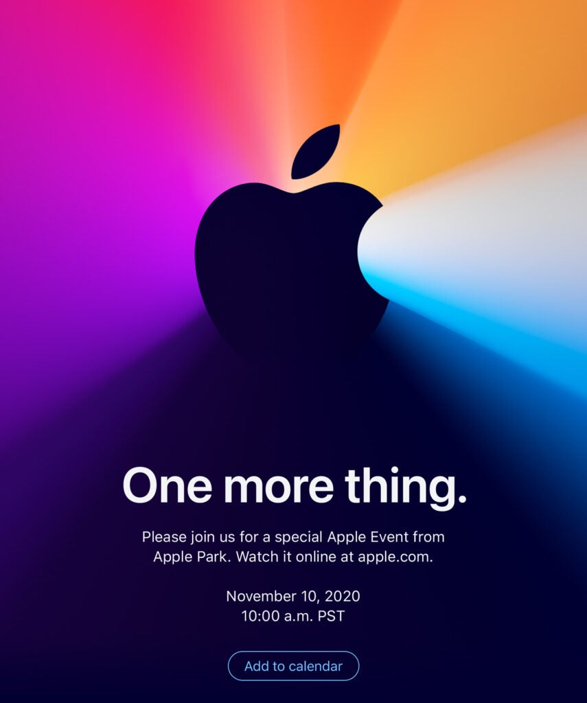 A brochure of Apple about an Event from Apple Park with event's date and time written below