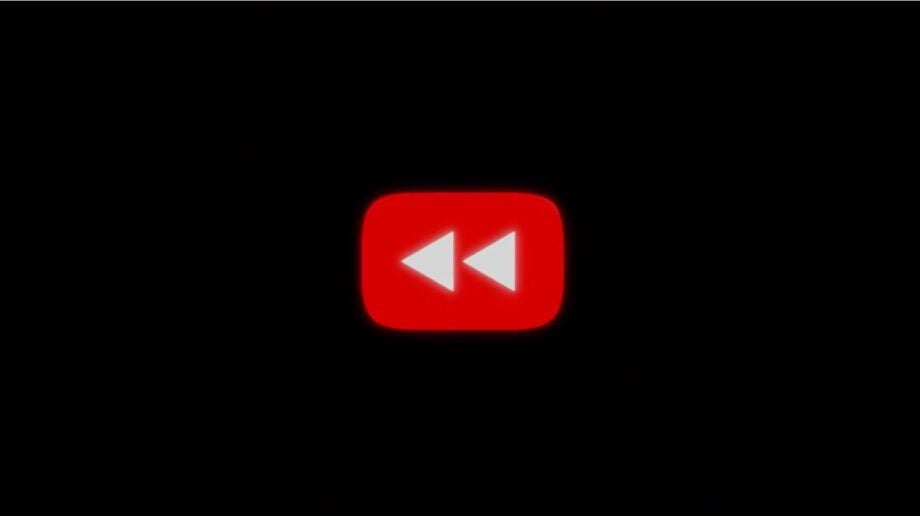 Logo of Youtube rewind on center on a black background