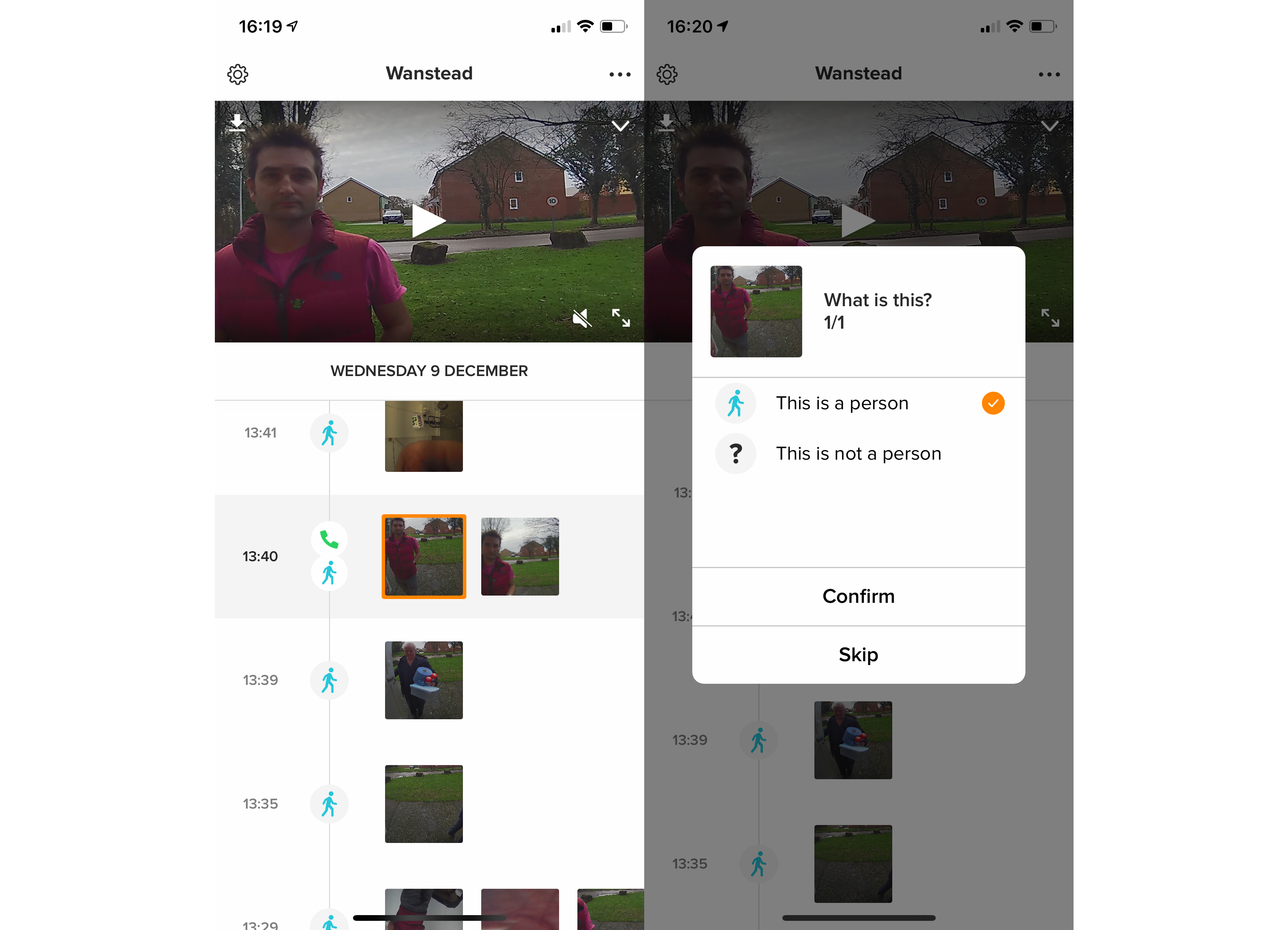 Netatmo Smart Video Doorbell main app