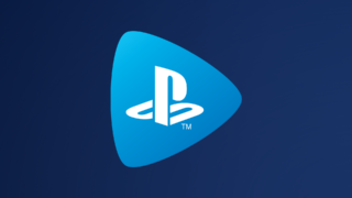 A blue wallpaper with a Playstation logo at the center