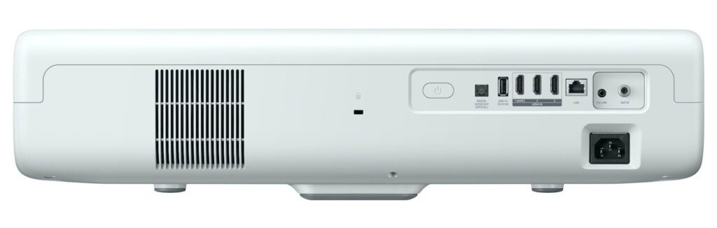 A white Samsung LSP9T's back panel view