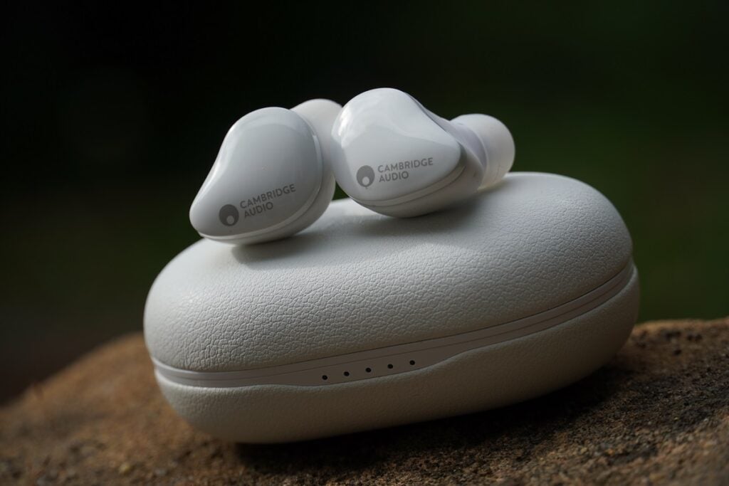 Cambridge Audio Melomania Touch earphones on case