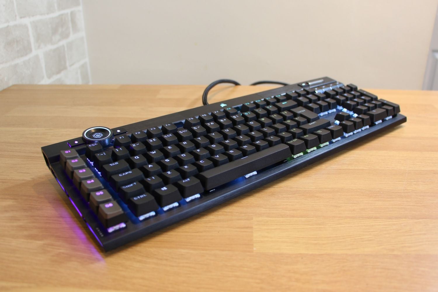 The Corsair K100 features opto-mechanical switches that are speedier than standard mechanical switches