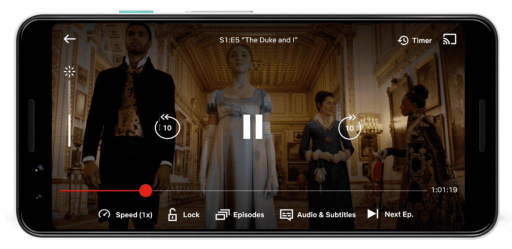 A GIF demonstrating how to set a timer on Netflix for 20 minutes