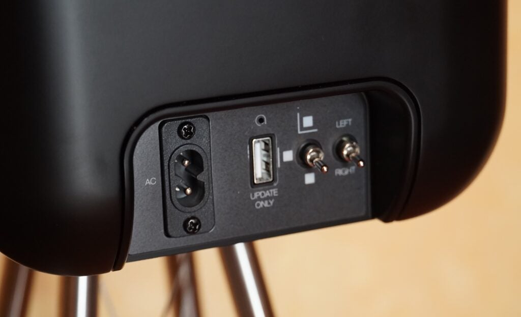 Close up image of Q-active 200 speaker's back panel's port section