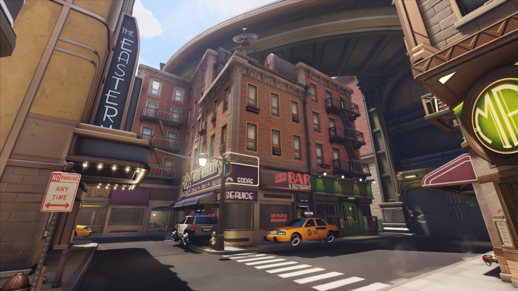 middle of attractive buildings in the eastern part of New york city in game scene 