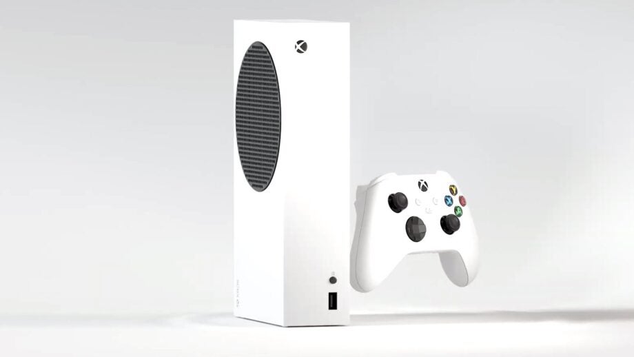 A white XBOB with controller standing on white background