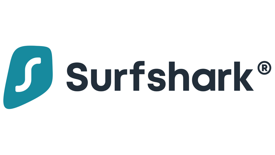 Logo of Surfshark on white background with trademark logo at the end of the text