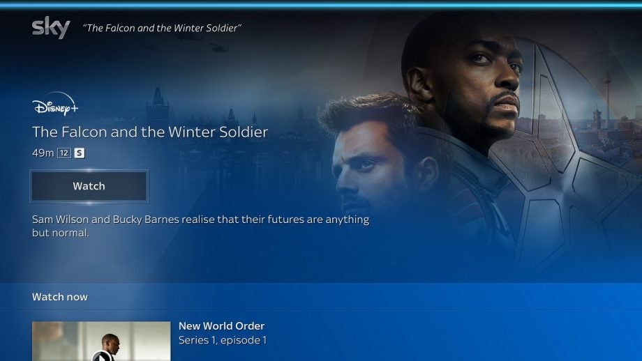 The Falcon and the Winter Soldier web series displayed as voice search result on Disney+