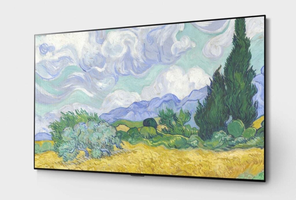 The LG OLED65G1 can be set to show artworks when you're not watching it