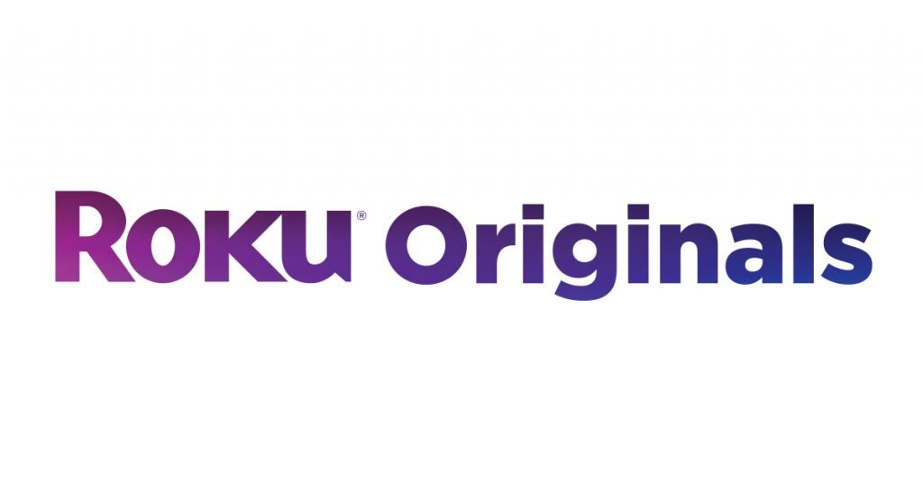 Logo of Roku Originals, Roku Originals written in blue purple color on a white background