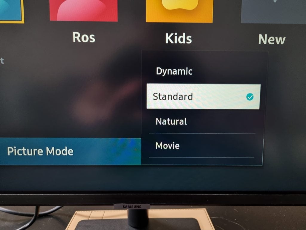 Samsung Smart Monitor screen modes