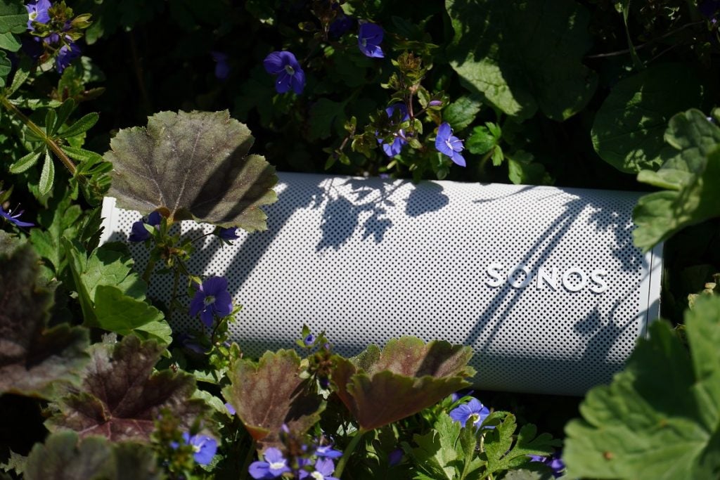 Sonos Roam in garden bed