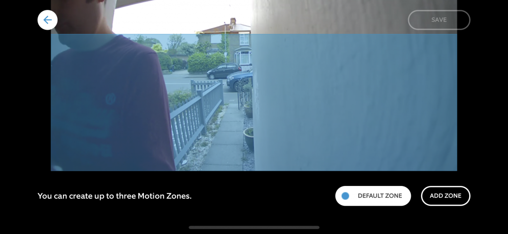 Ring Video Doorbell Wired motion zones