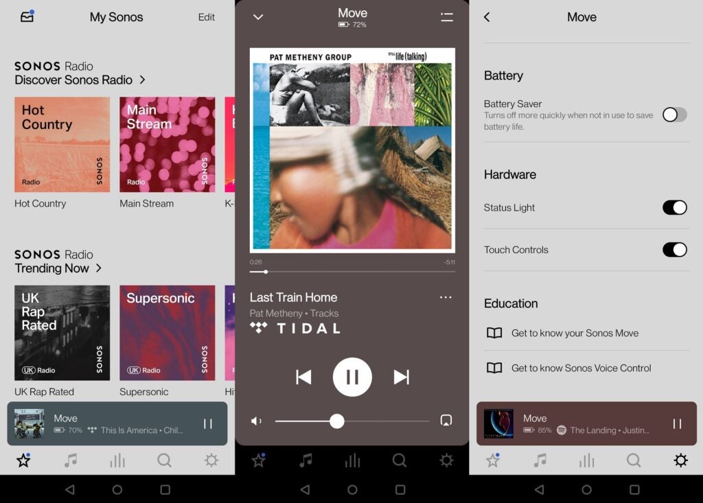 Sonos Move S2 app interface
