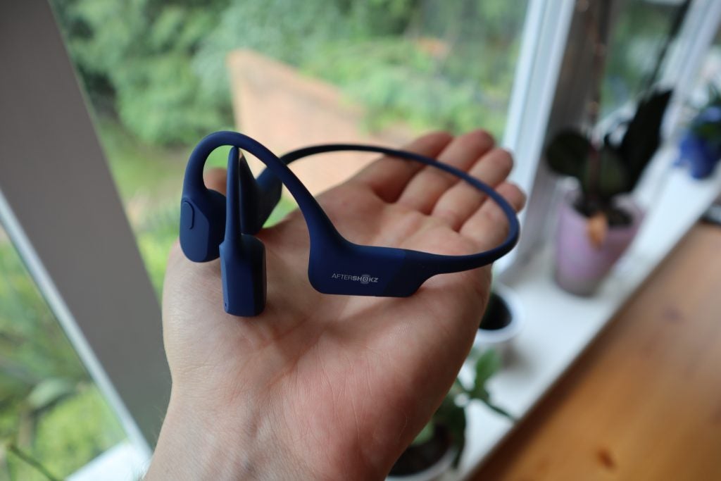 The Aftershokz Aeropex are small enough to fit in one hand
