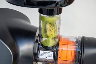 Ninja Cold Press Juicer processing kiwi fruit.
