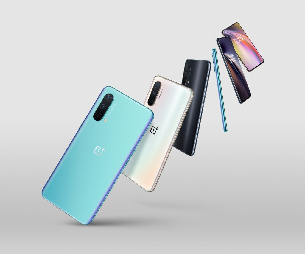 The OnePlus Nord CE phone in all colours