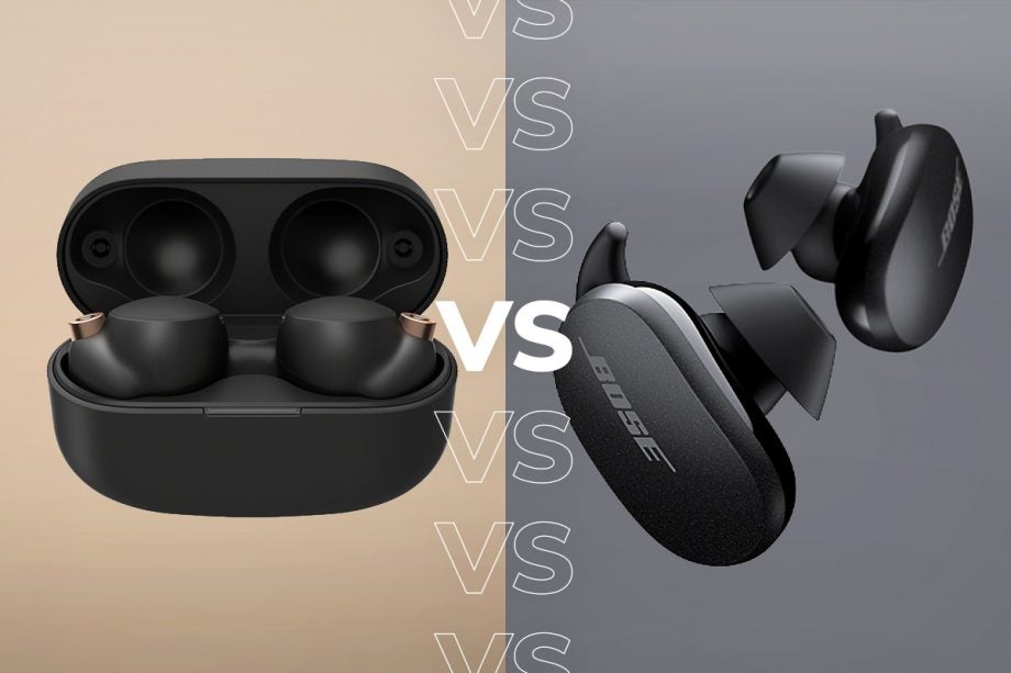 Comparison image for Sony wf1000xm4 and Bose quitecomfort earbuds