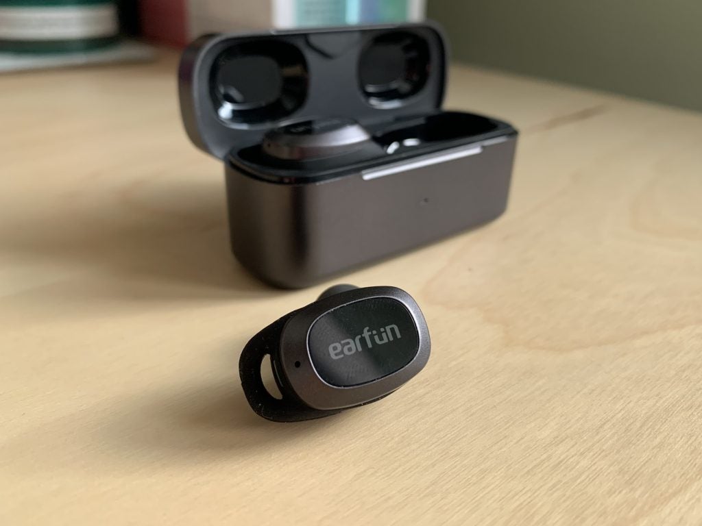 earfun free pro with an earbud out the case