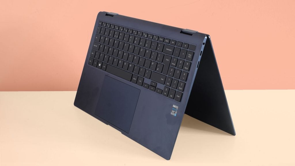Samsung Galaxy Book Pro flipped back into tent mode