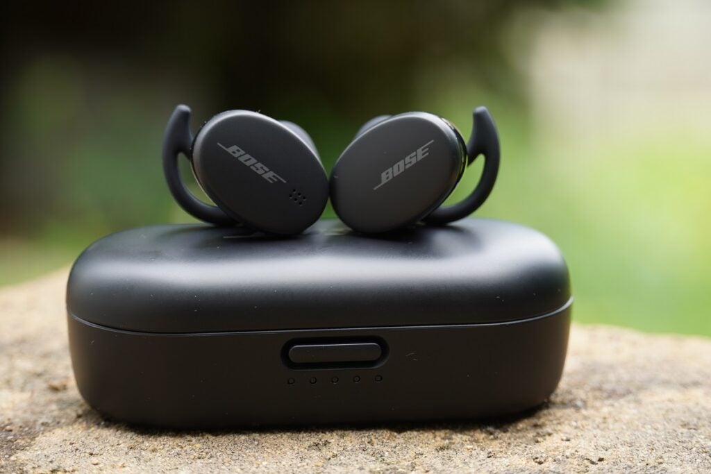 Bose Sports Earbuds sat on case