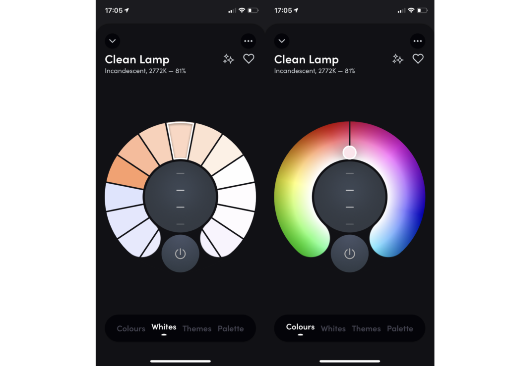 LIFX Clean app colour and temperature
