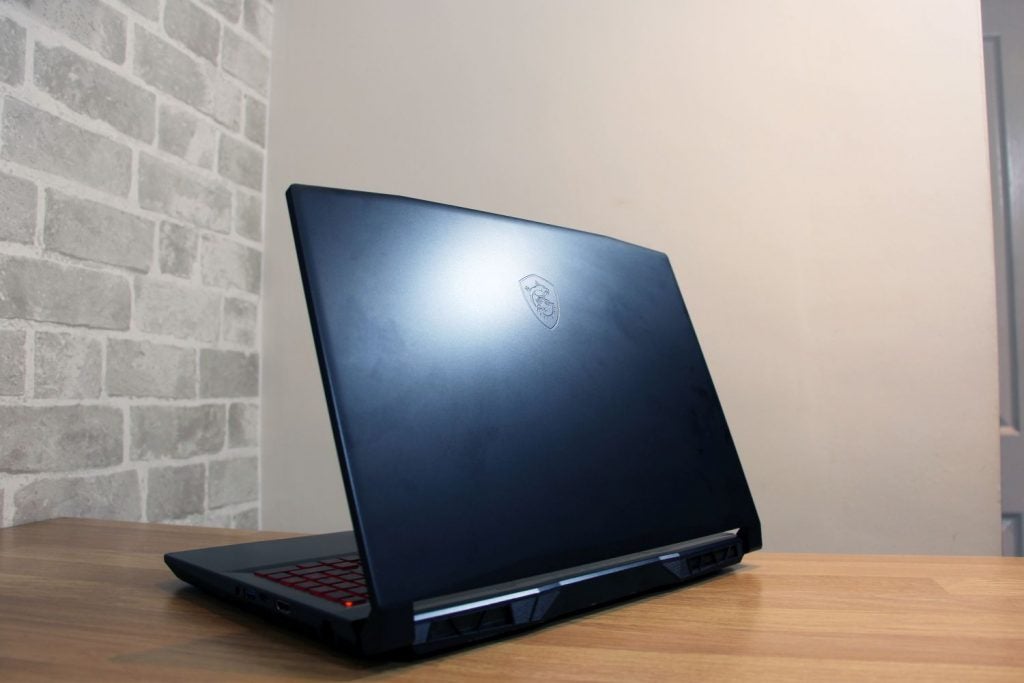 Rear of the gaming laptop