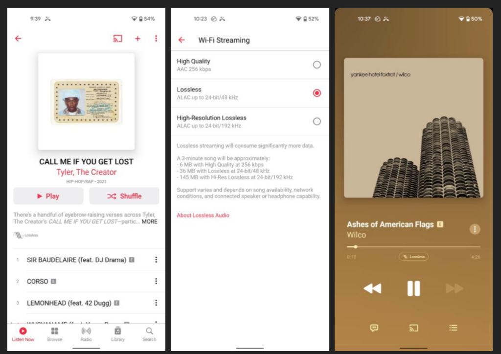 Apple Music lossless on Android