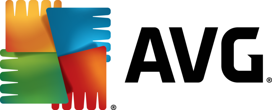 AVG Free Antivirus logo with colorful shield design.