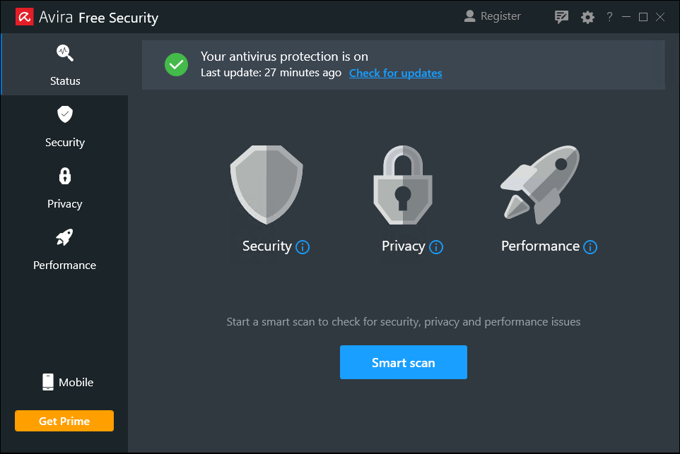 Avira Free Security UI