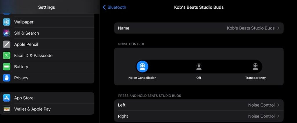Beats Studio Buds on iOS