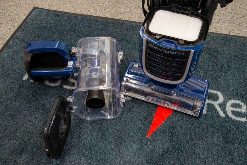 Shark Navigator Swivel Pro Complete Upright Vacuum NV151 dust cup removed