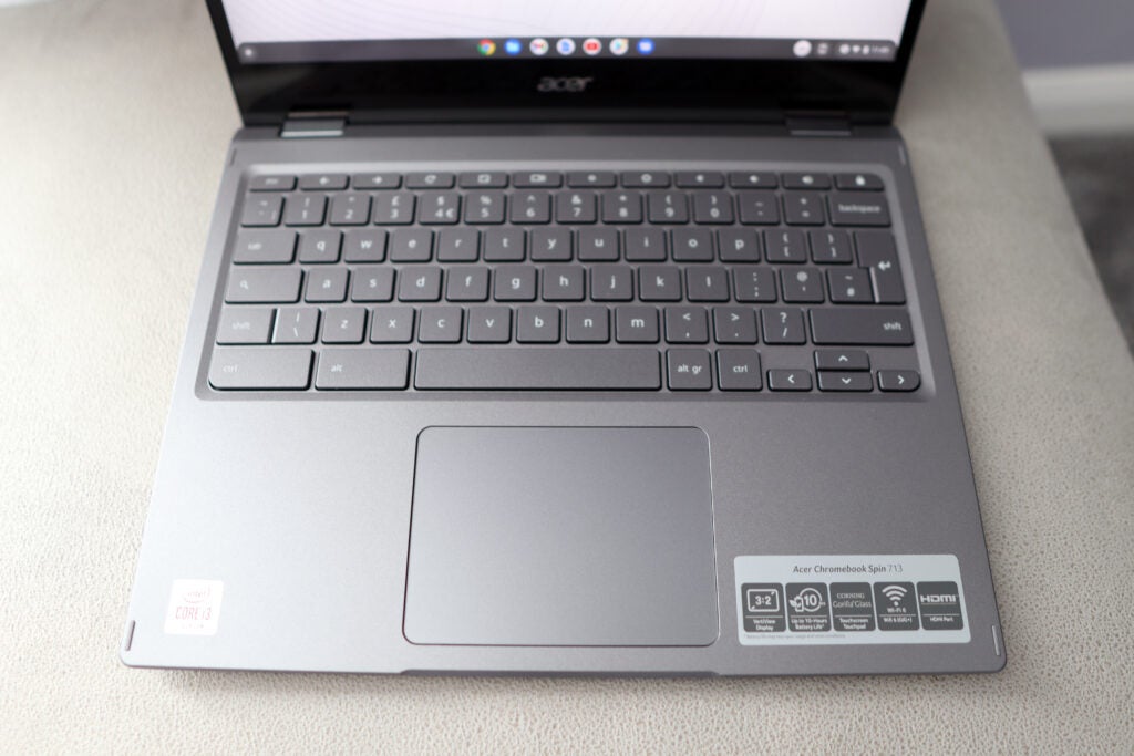 Acer Chromebook Spin 713 keyboard and trackpad