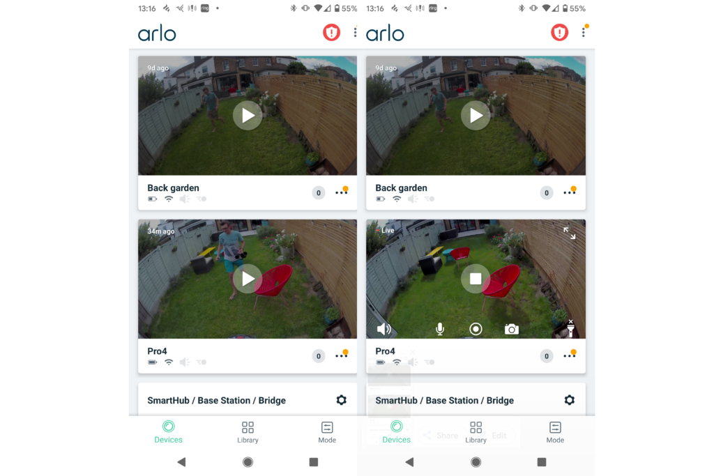 Arlo Pro 4 live view