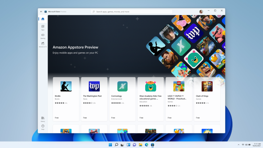 Amazon app store for Android on Windows 11