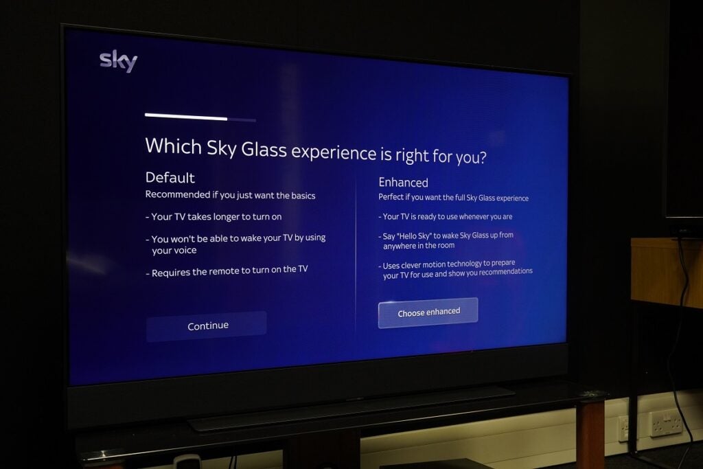 Sky Glass Default or Enhanced settings