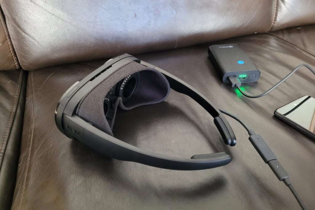 VR glasses viewed from the rear