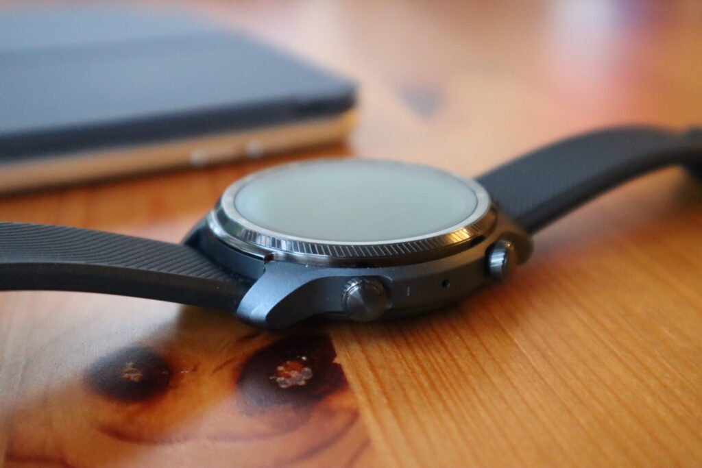 A small textured flourish can be found around the TicWatch Pro 3 Ultra's casing