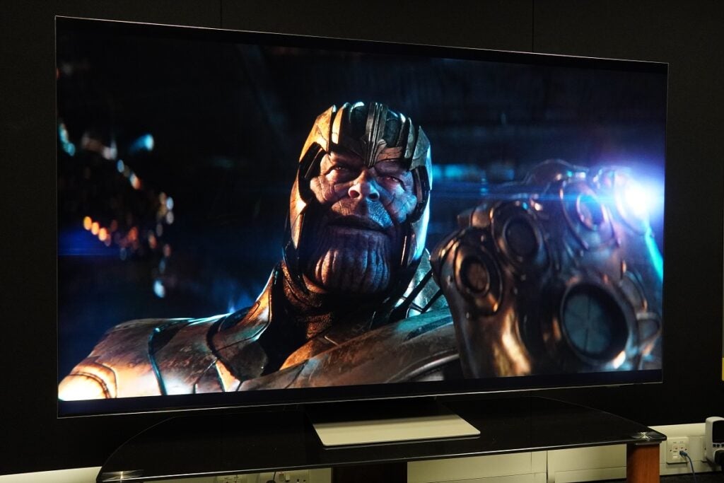 Samsung QE65QN900A with Thanos from Infinity War on screen